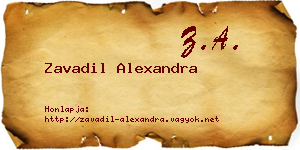 Zavadil Alexandra névjegykártya